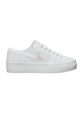 Sapatilhas Calvin Klein Flatform Low brancas para mulher.