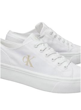 Sapatilhas Calvin Klein Flatform Low brancas para mulher.