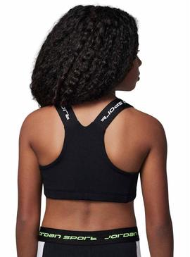 Top Jordan Bra Indy Dri-FIT preto para meninas