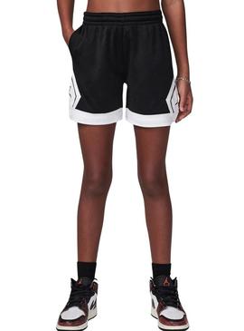 Bermudas Jordan Dri-FIT MJ Diamond preto para meninas e meninos.