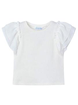 Camiseta Mayoral combinada bege para menina