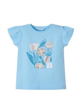 Camiseta Mayoral azul céu para menina