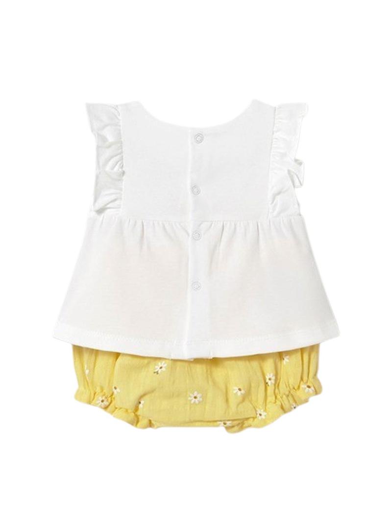 Conjunto Mayoral short Sunny amarelo para Bebê
