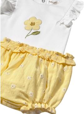 Conjunto Mayoral short Sunny amarelo para Bebê