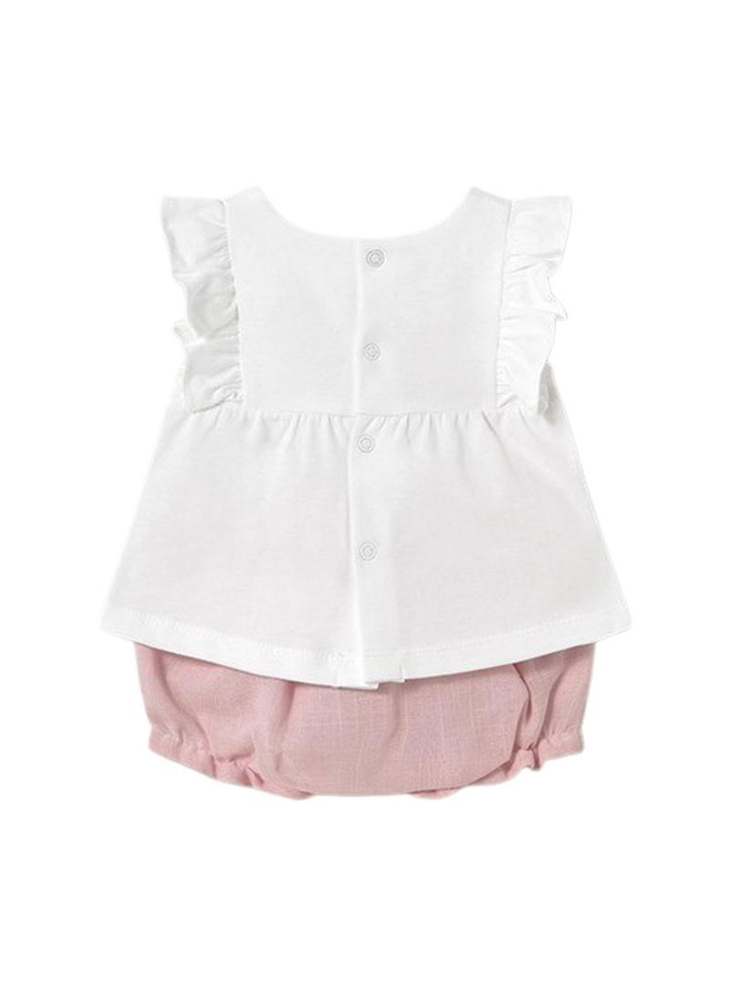 Conjunto Mayoral short rosa para bebéConjunto Mayoral shorts rosa para bebês