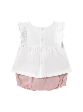 Conjunto Mayoral short rosa para bebéConjunto Mayoral shorts rosa para bebês