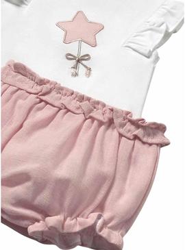 Conjunto Mayoral short rosa para bebéConjunto Mayoral shorts rosa para bebês