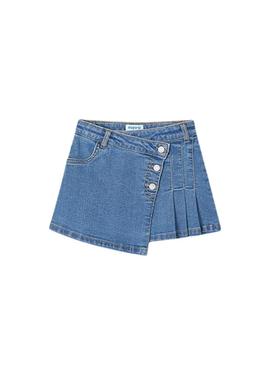 Saia de ganga Mayoral denim prata azul para menina.