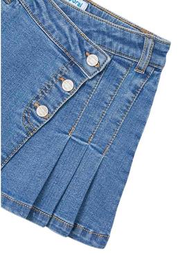 Saia de ganga Mayoral denim prata azul para menina.