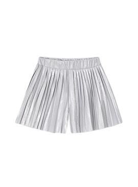 Saia-calça Mayoral xadrez cinza para menina.