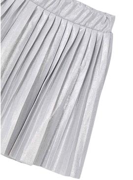 Saia-calça Mayoral xadrez cinza para menina.