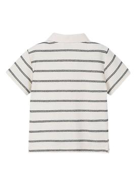 Polo Mayoral estampado de riscas bege para menino.