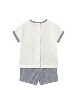 Conjunto Mayoral shorts Star azul para bebê