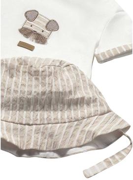 Conjunto Mayoral calça camiseta bege para bebê