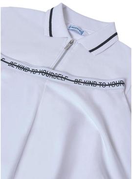 Conjunto Mayoral saia e polo azul para menina