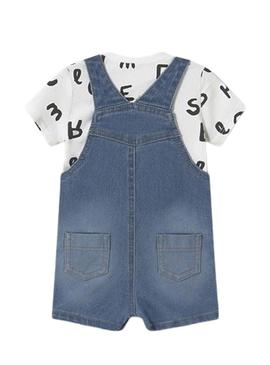 Conjunto Mayoral macacão jeans azul para bebê