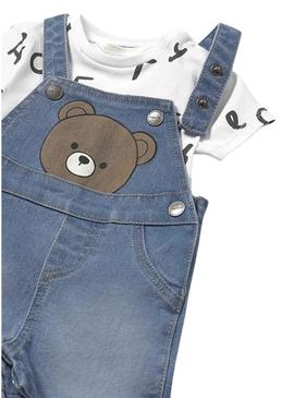 Conjunto Mayoral macacão jeans azul para bebê