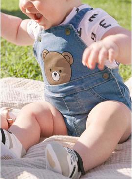 Conjunto Mayoral macacão jeans azul para bebê