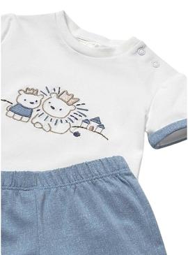 Conjunto 4 peças Mayoral azul riviera para bebê