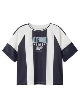 Camisa Name It Donnol azul marino para menino.