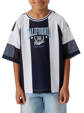 Camisa Name It Donnol azul marino para menino.