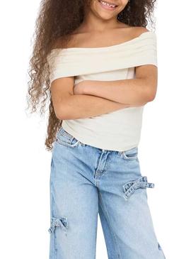 Top Ogea bardot branco apenas para menina.