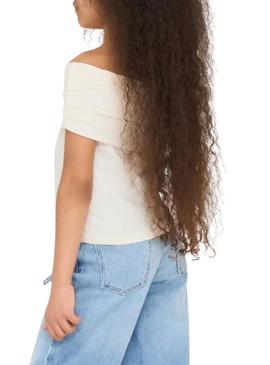 Top Ogea bardot branco apenas para menina.