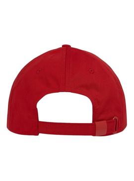 Boné Tommy Jeans Heritage vermelho para mulher.