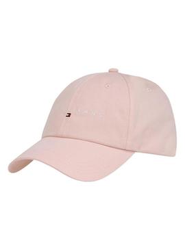 Boné Tommy Jeans 6 painéis rosa para mulher