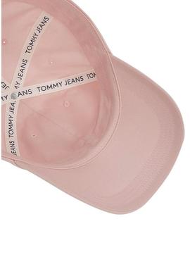 Boné Tommy Jeans 6 painéis rosa para mulher