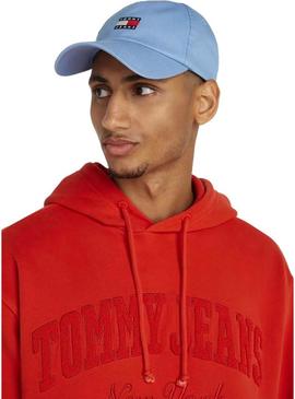 Boné Tommy Jeans Heritage azul para homem.