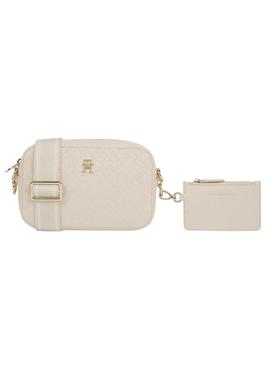 Bolsa Tommy Hilfiger Distinct bege para mulher.