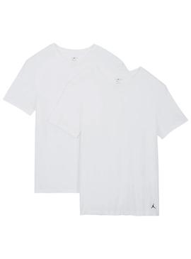 Pack de duas camisetas Jordan Flight Base branca para homem