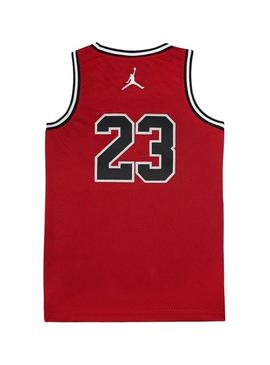 Camisa Jordan Michael Jordan 23 vermelha para meninas e meninos.