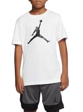 Camiseta Jordan Jumpman branca para criança.