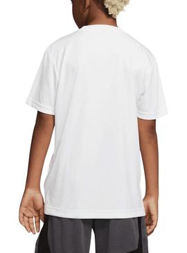 Camiseta Jordan Jumpman branca para criança.