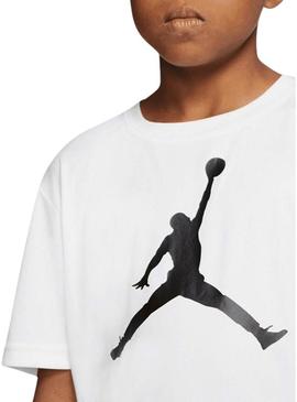 Camiseta Jordan Jumpman branca para criança.