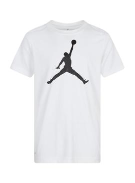 Camiseta Jordan Jumpman branca para criança.