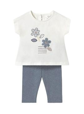 Conjunto Mayoral Leggings branco para bebê