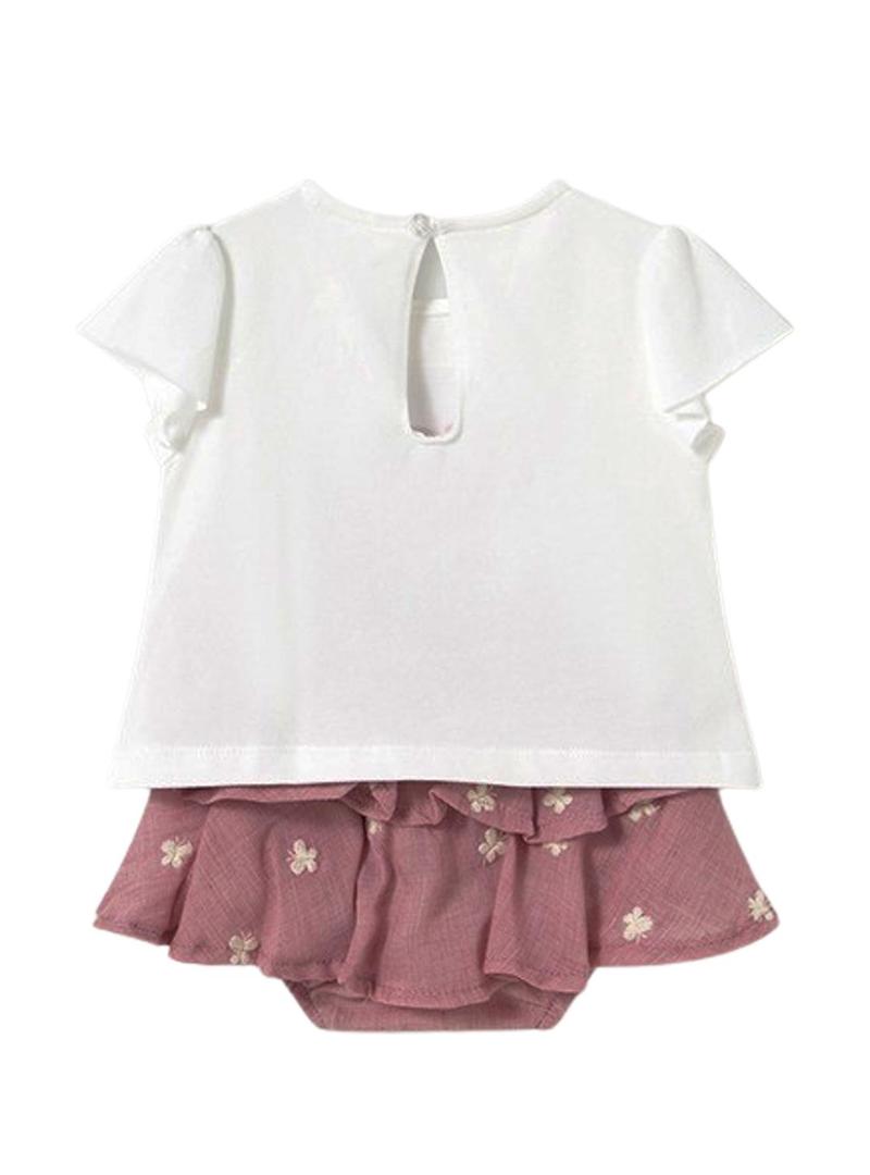 Conjunto Mayoral saia borboletas rosa para bebê