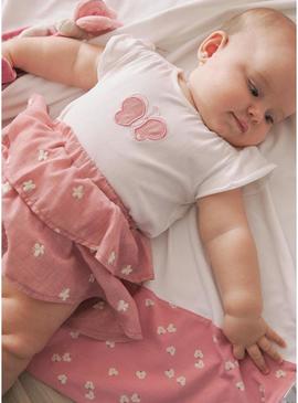 Conjunto Mayoral saia borboletas rosa para bebê