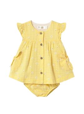 Vestido Mayoral Sunny Flores Amarelo Bebê