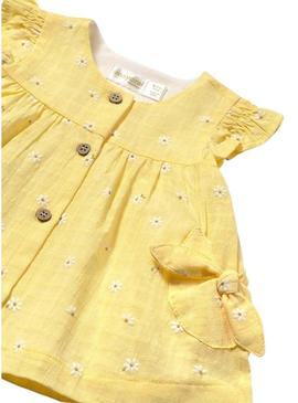 Vestido Mayoral Sunny Flores Amarelo Bebê