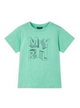 Camiseta Mayoral aguamarina para criança.