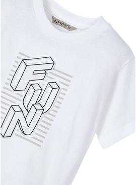 Camiseta Mayoral estampada FUN para menino.