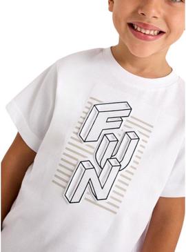 Camiseta Mayoral estampada FUN para menino.
