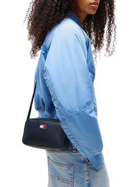 Bolsa Tommy Jeans Convertible Câmera azul para mulher.