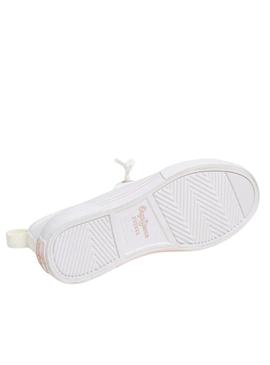 Sapatilhas Pepe Jeans Kenton brancas para menina.