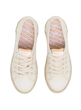 Tênis Pepe Jeans Brady bege para menina