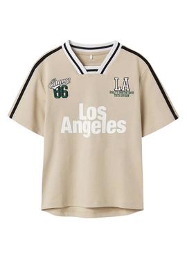 Camiseta Name It Damas bege para menino.